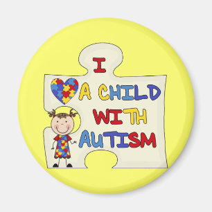 Kind mit Autismus-brünettem Mädchen 2 Magnet
