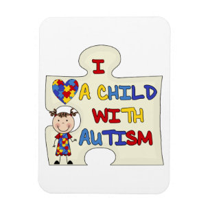 Kind mit Autismus-brünettem Mädchen 2 Magnet