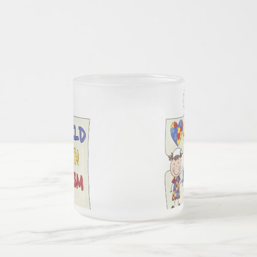 Kind mit Autismus-brünettem Mädchen 2 Mattglastasse (Mittel)