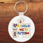 Kind mit Autismus-brünettem Mädchen 2 Schlüsselanhänger (Vorderseite)