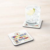 Kind mit Autismus-brünettem Mädchen 2 Untersetzer (Rechte Seite)