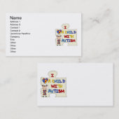 Kind mit Autismus-brünettem Mädchen 2 Visitenkarte (Vorne/Hinten)