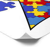 Kind mit Autismus Sensibilisierungsband Poster (Ecke)