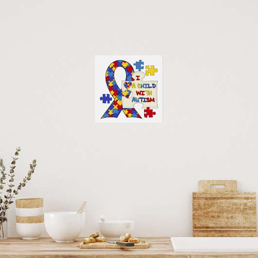 Kind mit Autismus Sensibilisierungsband Poster (Küche)