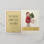 Kind mit Christbaum Vintage Illustration Kunst (Äußere Ablage)