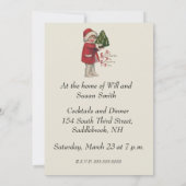 Kind mit Christbaum Vintage Illustration Kunst Einladung (Rückseite)