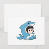 Kind mit Delfinkostüm Postkarte (Vorne/Hinten)