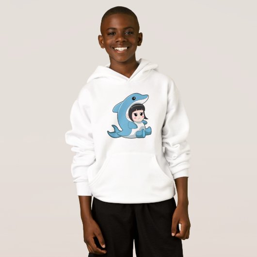 Kind mit Dolphin-Kostüm Hoodie (Vorne ganz)