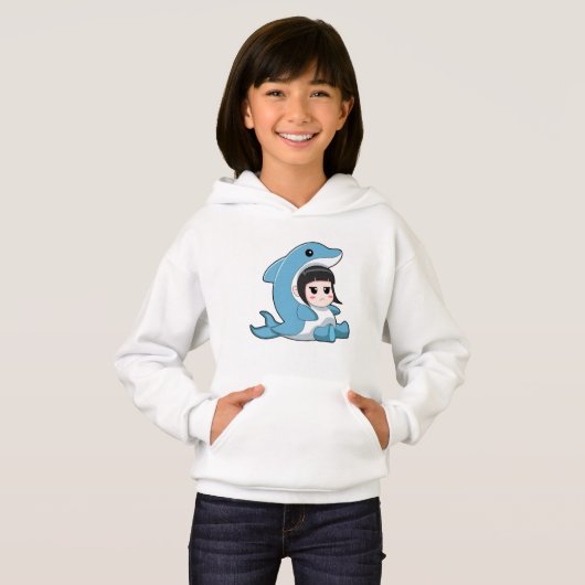 Kind mit Dolphin-Kostüm Hoodie (Vorne ganz)