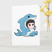 Kind mit Dolphin-Kostüm Karte (Gelbe Blume)