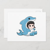 Kind mit Dolphin-Kostüm Postkarte (Vorne/Hinten)