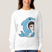 Kind mit Dolphin-Kostüm Sweatshirt (Vorderseite)