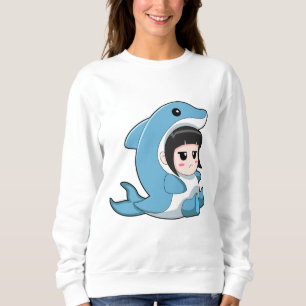 Kind mit Dolphin-Kostüm Sweatshirt