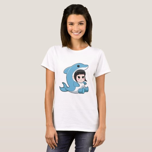 Kind mit Dolphin-Kostüm T-Shirt (Vorne ganz)