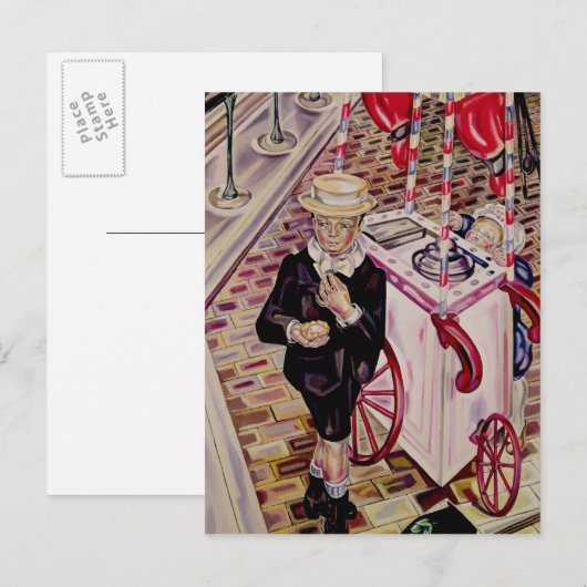 Kind mit Eiscreme Postkarte (Vorne/Hinten)