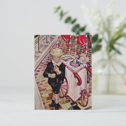 Kind mit Eiscreme Postkarte (Stehend Vorderseite)