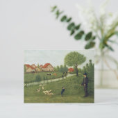 Kind mit Gänse Postkarte (Stehend Vorderseite)