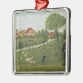 Kind mit Gänsen Ornament Aus Metall (Links)