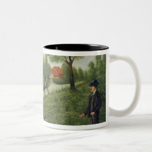 Kind mit Gänsen Zweifarbige Tasse