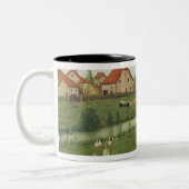 Kind mit Gänsen Zweifarbige Tasse (Links)
