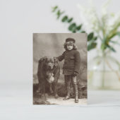 Kind mit Hund, C1885 Postkarte (Stehend Vorderseite)