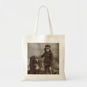 Kind mit Hund, C1885 Tragetasche