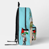 Kind mit Keffiyeh Palästina-Flagge Bedruckter Rucksack (Links)