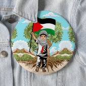 Kind mit Keffiyeh Palästina-Flagge Button (Beispiel)