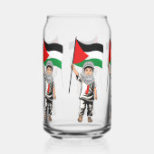 Kind mit Keffiyeh Palästina-Flagge Dosenglas (Vorderseite)