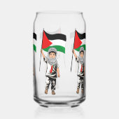 Kind mit Keffiyeh Palästina-Flagge Dosenglas (Rückseite)