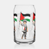 Kind mit Keffiyeh Palästina-Flagge Dosenglas (Links)