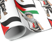 Kind mit Keffiyeh Palästina-Flagge Geschenkpapier (Rolleneckpunkt)