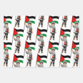 Kind mit Keffiyeh Palästina-Flagge Geschenkpapier Set (Vorderseite 3)