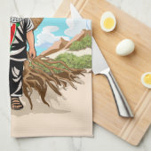 Kind mit Keffiyeh Palästina-Flagge Geschirrtuch (Viertel Falte)