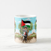 Kind mit Keffiyeh Palästina-Flagge Kaffeetasse (Mittel)