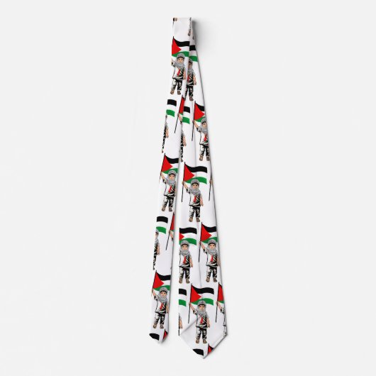 Kind mit Keffiyeh Palästina-Flagge Krawatte (Rückseite)
