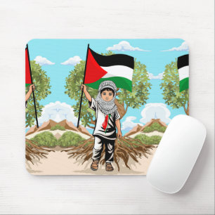 Kind mit Keffiyeh Palästina-Flagge Mousepad