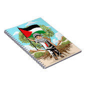 Kind mit Keffiyeh Palästina-Flagge Notizblock (Rechte Seite)