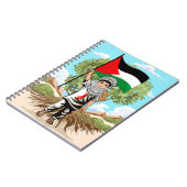 Kind mit Keffiyeh Palästina-Flagge Notizblock (Linke Seite)