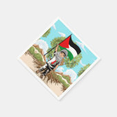 Kind mit Keffiyeh Palästina-Flagge Serviette (Ecke)