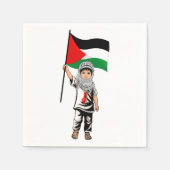 Kind mit Keffiyeh Palästina-Flagge Serviette (Vorderseite)