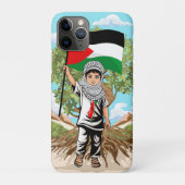 Kind mit Keffiyeh Palästina-Flagge und Olivenbaum Case-Mate iPhone Hülle (Rückseite)