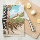 Kind mit Keffiyeh Palästina-Flagge und Olivenbaum Geschirrtuch (Viertel Falte)