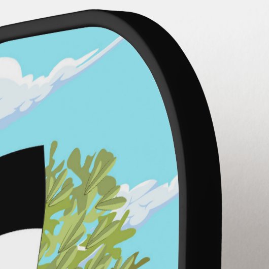 Kind mit Keffiyeh Palästina-Flagge und Olivenbaum Pickleball Schläger (Linke Seite)