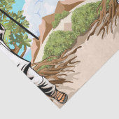 Kind mit Keffiyeh Palästina-Flagge und Olivenbaum Seidenpapier (Detail)