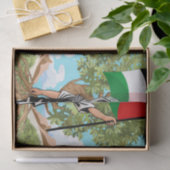 Kind mit Keffiyeh Palästina-Flagge und Olivenbaum Seidenpapier (Geschenk)