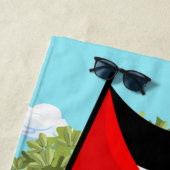 Kind mit Keffiyeh Palästina-Flagge und Olivenbaum Strandtuch (Beispiel)