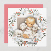 Kind mit Lamm - Batismus Einladung (Vorne/Hinten)