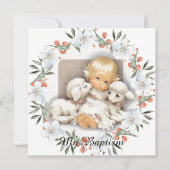 Kind mit Lamm - Batismus Einladung (Vorderseite)