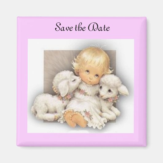 Kind mit Lamm Magnet (Vorne)